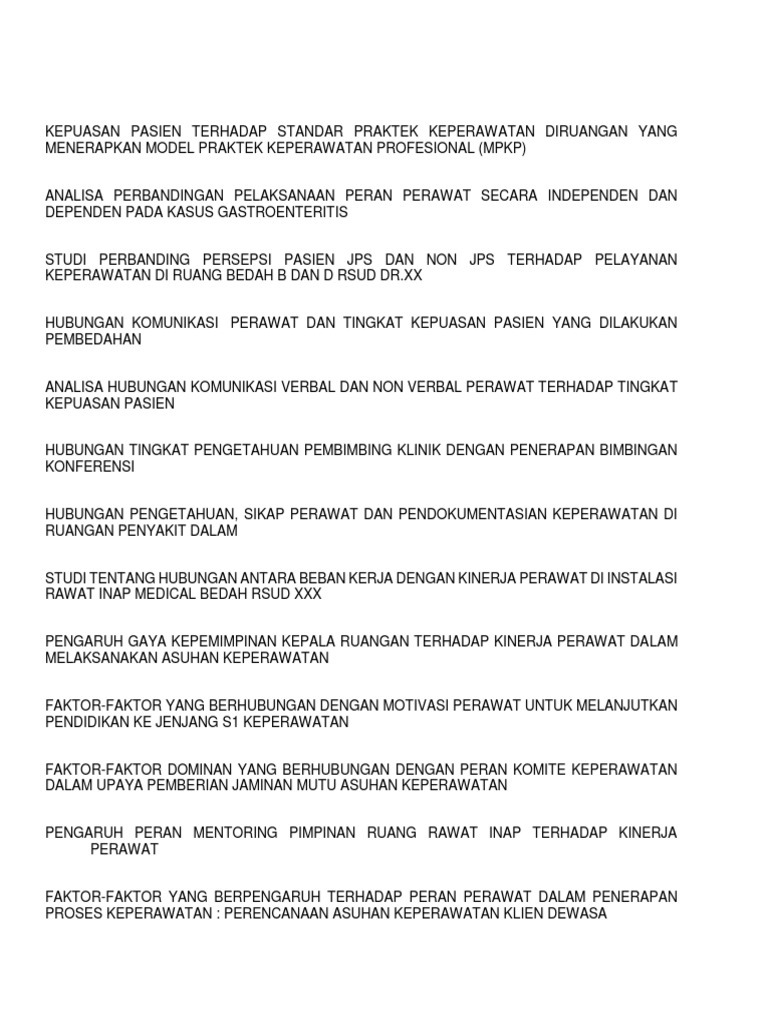 Judul Skripsi Keperawatan Docx