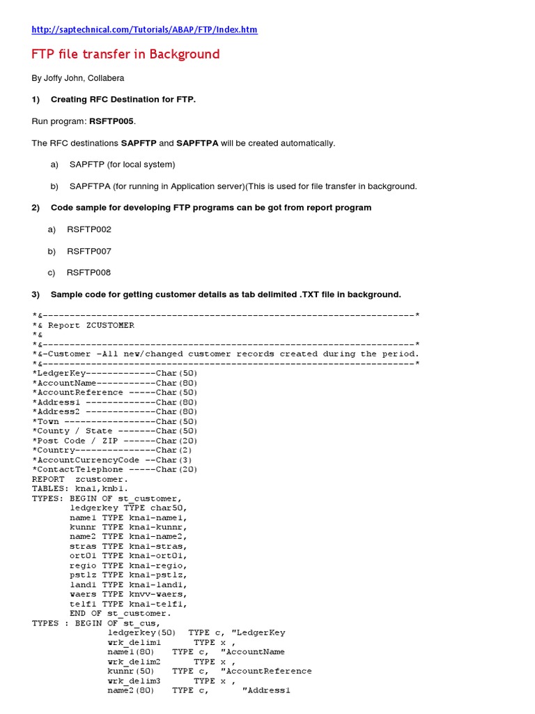 SAP FTP File Transfer Guide | PDF | File Transfer Protocol | Computer File
