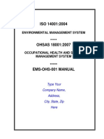 Iso 14001 - Ohsas 18001 Ems-Ohsms Manual