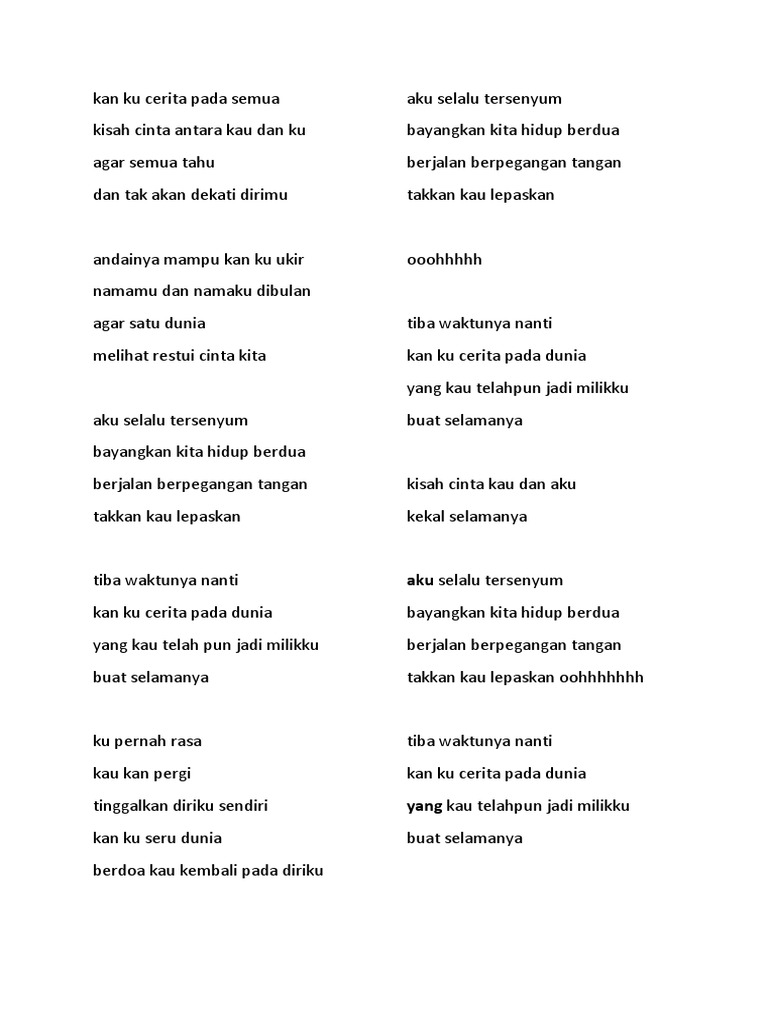 Kisah Cinta Kita Lirik Pdf