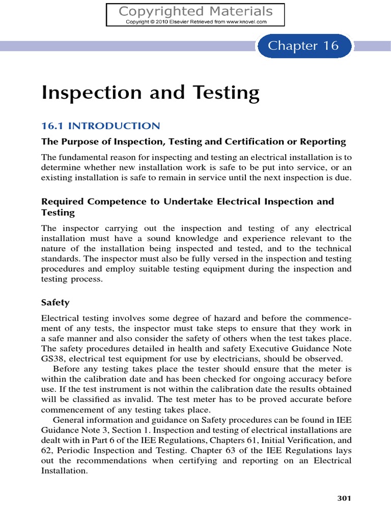 Electrical Installation Inspection and Testing Procedures PDF