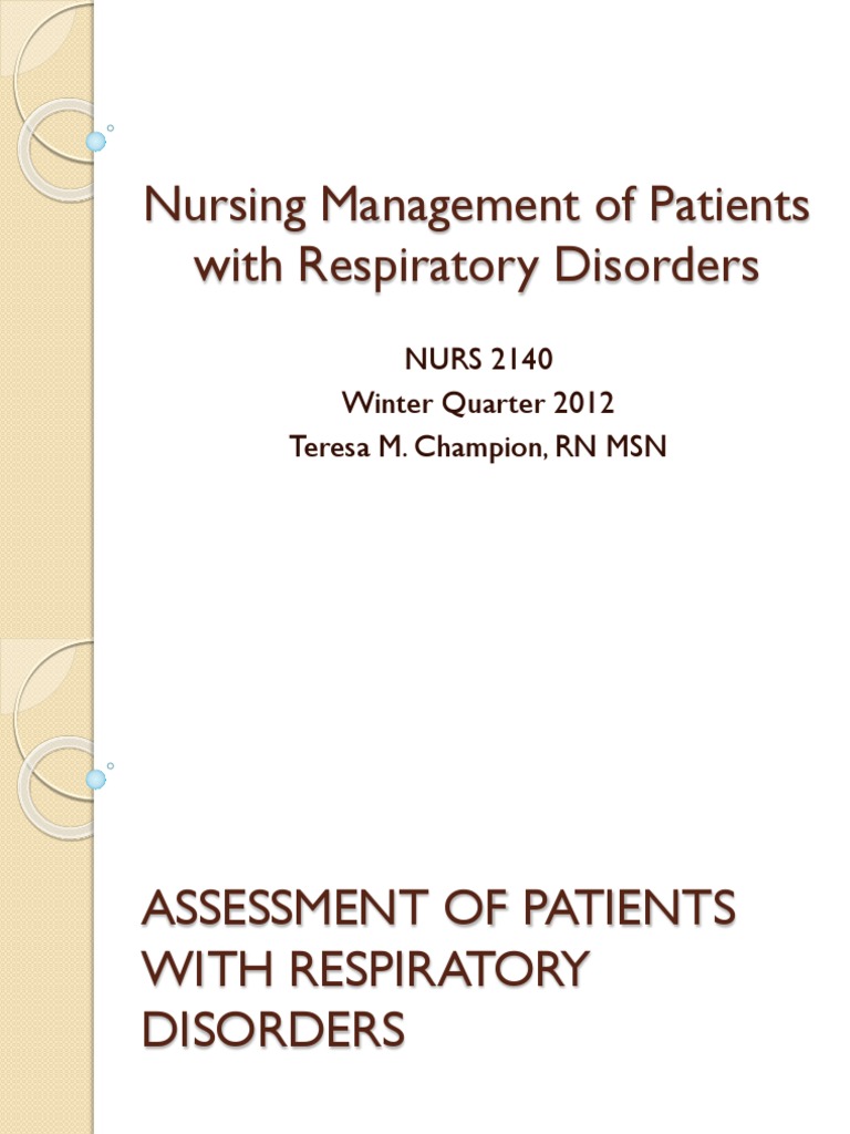 Nursing Management of Respiratory Disorders | PDF | Pneumonia | Chronic ...