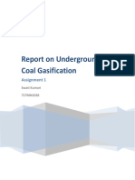 Report On Underground Coal Gasification: Assignment 1