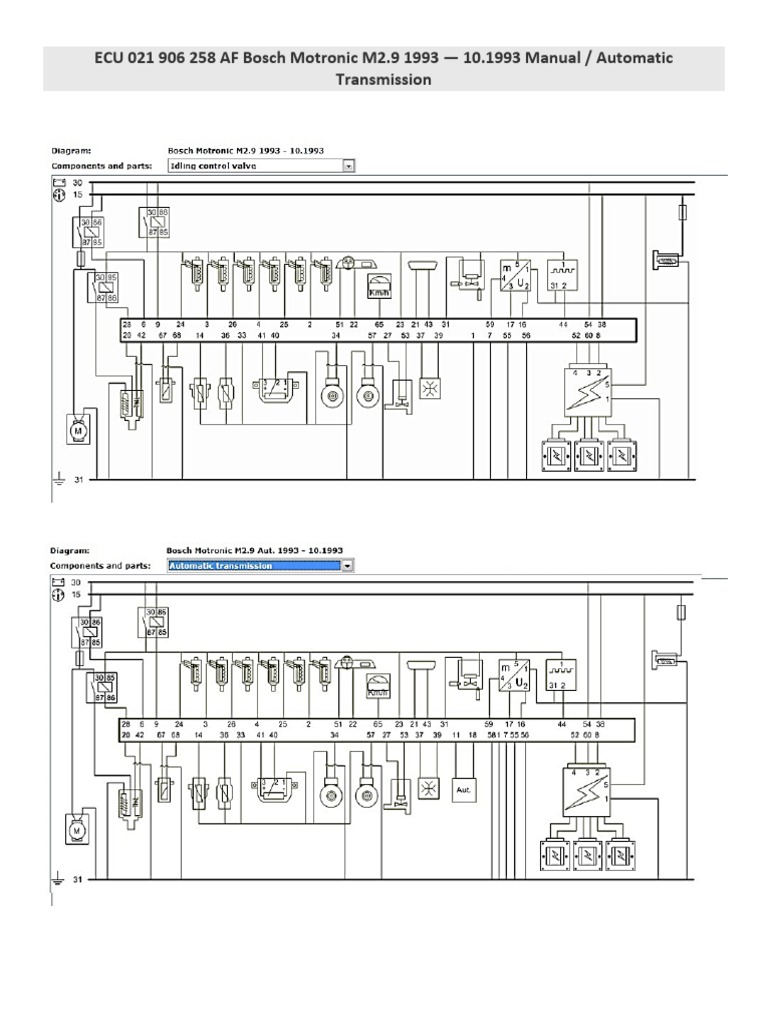 ECU 021 906 258 AF Bosch Motronic M2 | PDF | Throttle | Fuel Injection