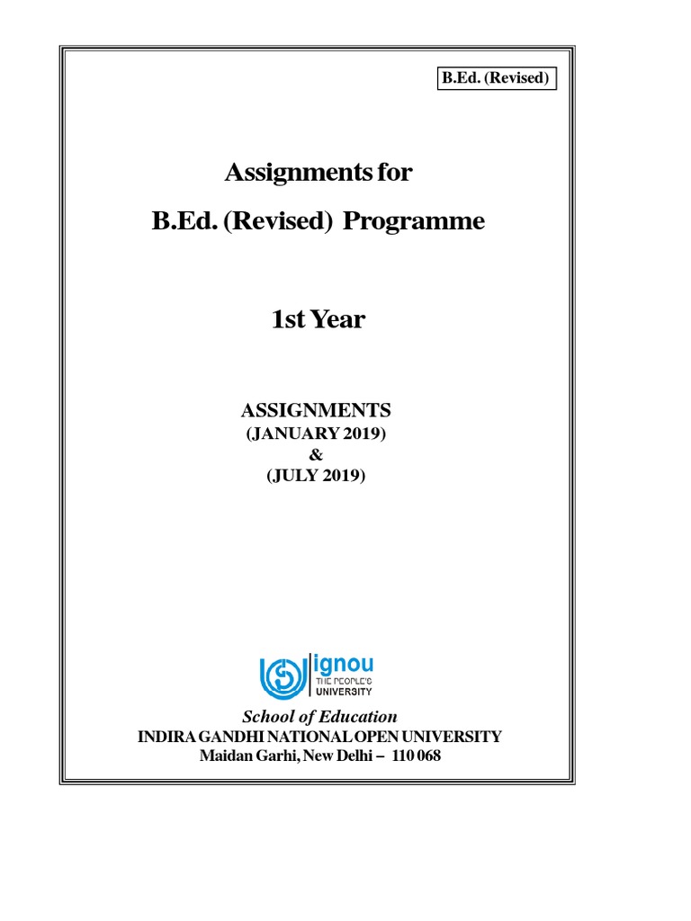 B.Ed 1st Year Assignment Guidelines | PDF | Educational Assessment ...