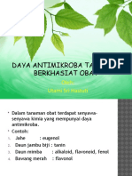 Daya Antimikroba Tanaman Berkhasiat Obat