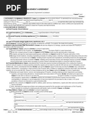 Florida Property Management Agreement PDF