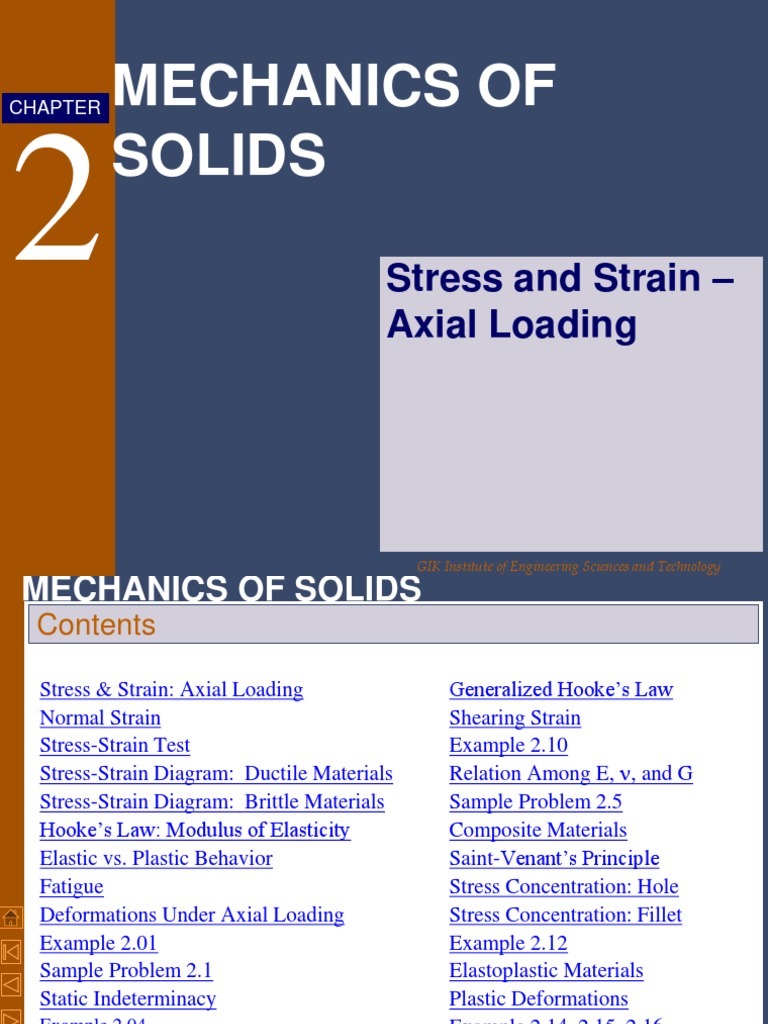 Mechanics of Solids: Stress and Strain - Axial Loading | PDF
