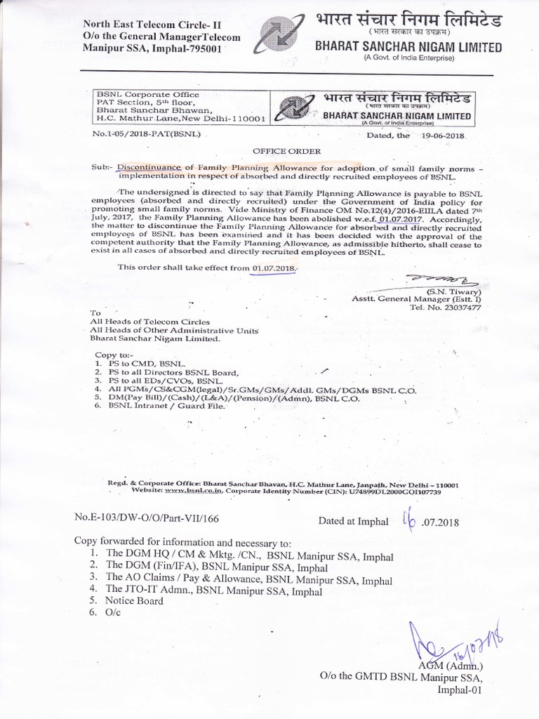 Family Planning Allowance PDF New Delhi Government Of India