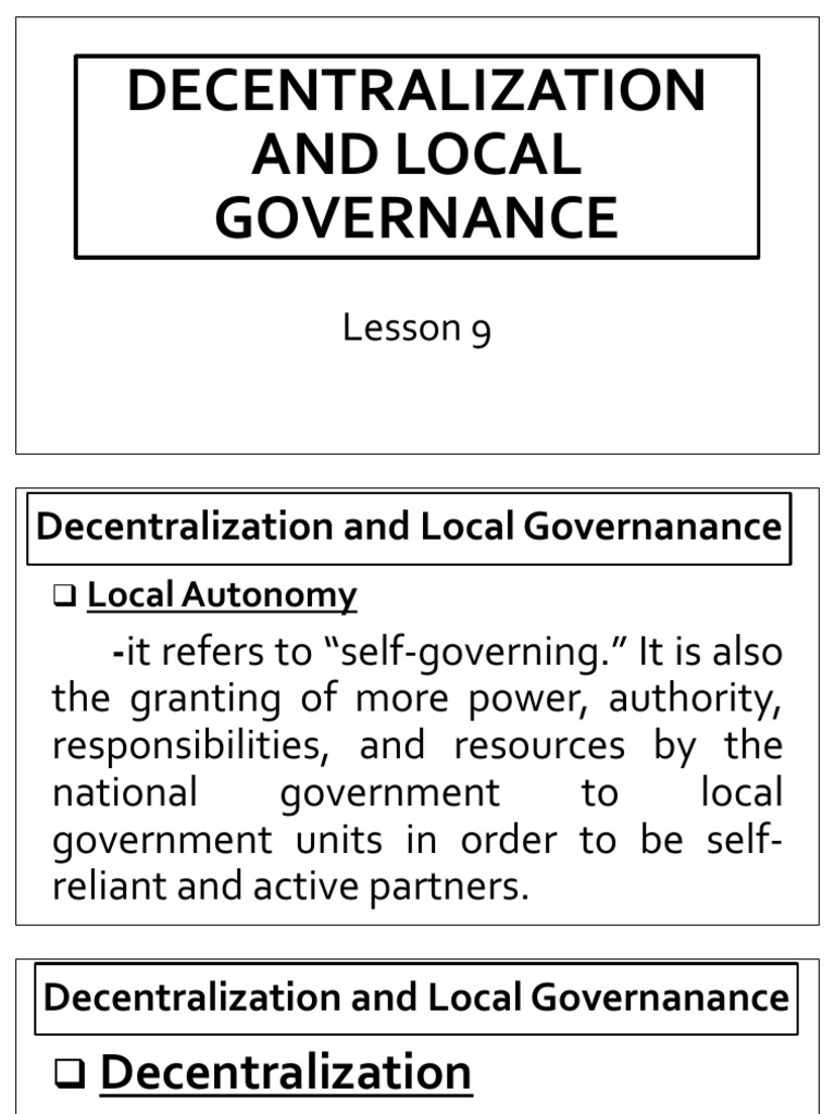 Decentralization and Local Governance in the Philippines | PDF ...