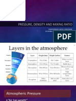 PRESSURE, DENSITY AND MIXING RATIO IN EARTH'S ATMOSPHERE