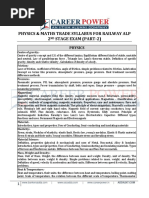 Physics & Maths Trade Syllabus For Railway Alp 2 Stage Exam (Part-2)