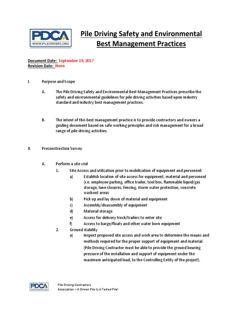 Pile Driving Safety Best Practices Guide | PDF | Deep Foundation ...