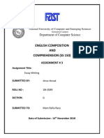 English Composition AND Comprehension (Ss 150) : Department of Computer Science