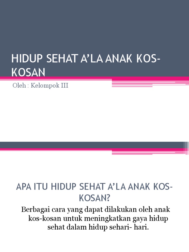 Hidup Sehat A La Anak Kos Kosan Pdf