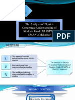 The Analysis of Physics Conceptual Understanding of Students Grade XI MIPA at SMAN 2 Makassar