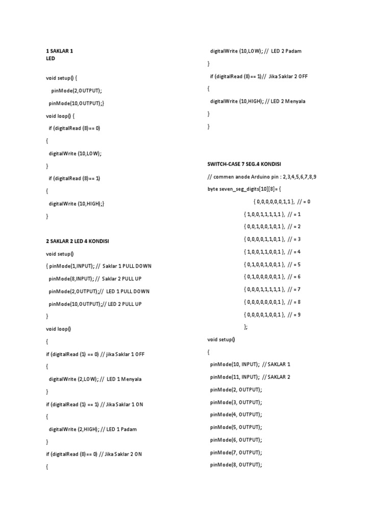 Kumpulan Coding Program Arduino | PDF | Computer Engineering ...