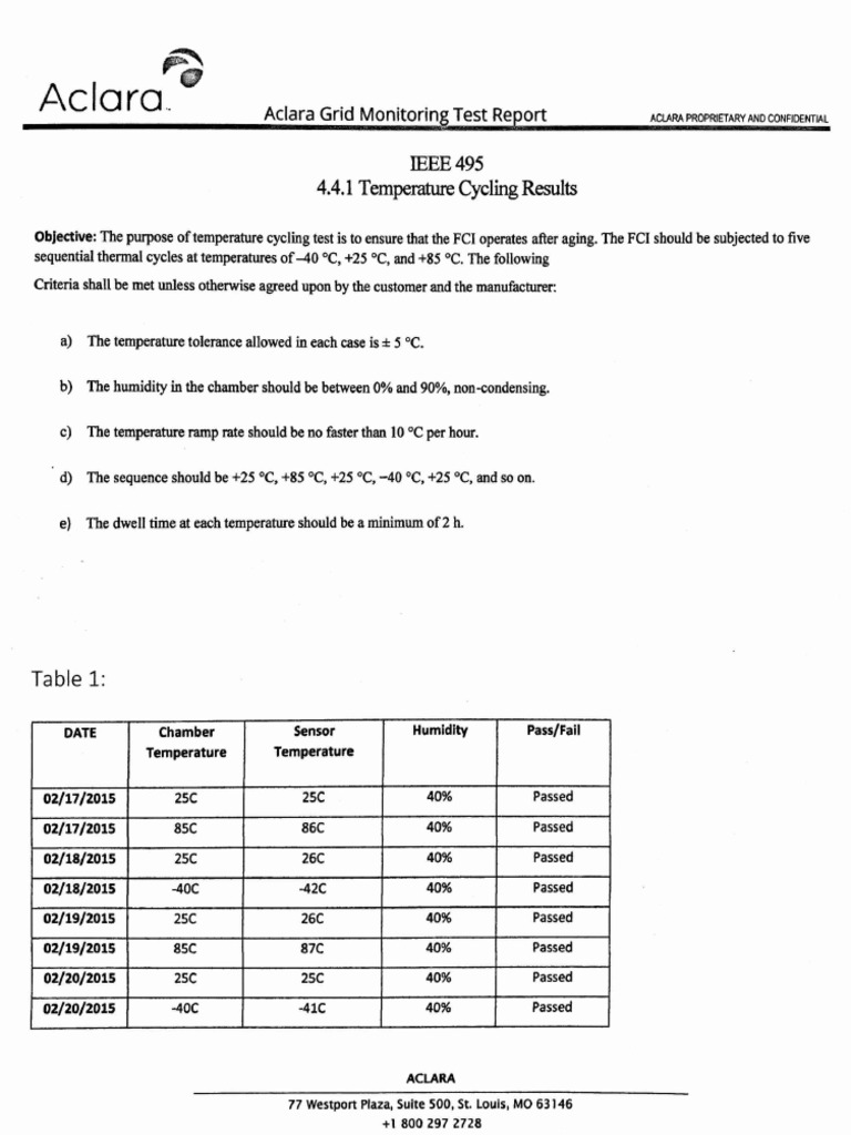 IEEE 495 Aclara Grid Monitoring Temperature Cycling Test PDF PDF