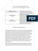 Plan de Escolar para La Gestion de Riesgo y Emergencia en La