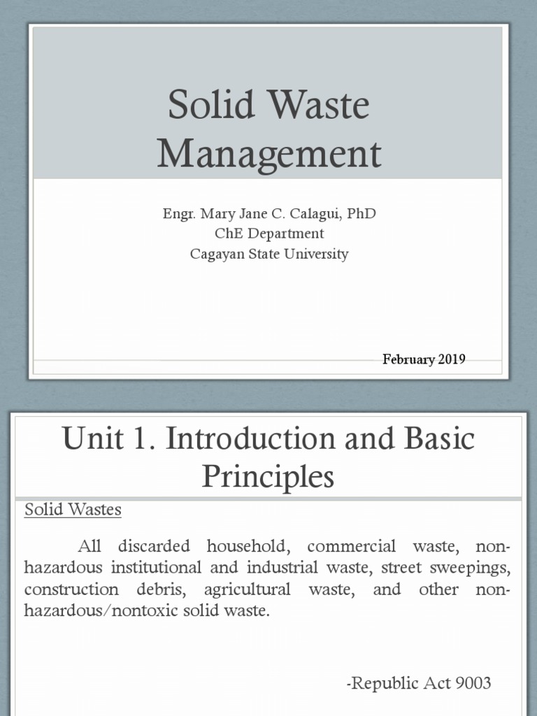 Solid Waste Management Principles Guide | PDF | Municipal Solid Waste ...