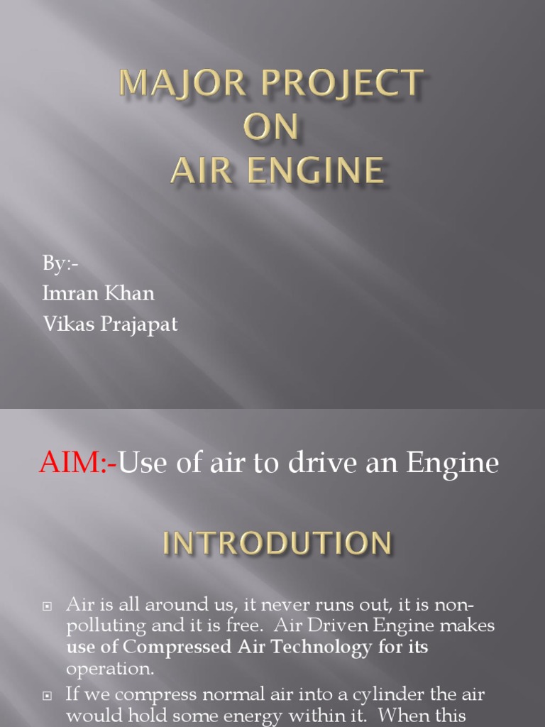 Compressed Air Engine Basics | PDF | Piston | Energy Technology