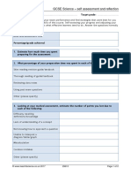 GCSE Science - Self Assessment and Reflection: © WWW - Teachitscience.co - Uk 2017 29613 Page 1 of 2