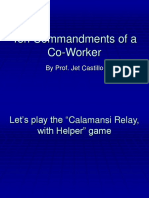 Ten Commandments of A Co-Worker: by Prof. Jet Castillo