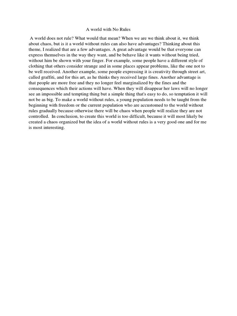 Exploring a World Without Rules | PDF