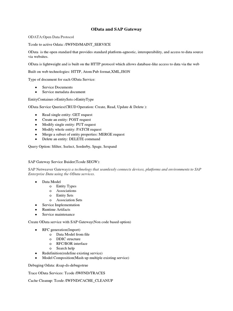 OData and SAP Gateway PDF