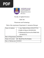 Experiment 8 Ammonia Nitrogen