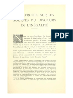 MOREL, Jean. Recherches Sur Les Sources Du Discours Sur L'inegalité PDF