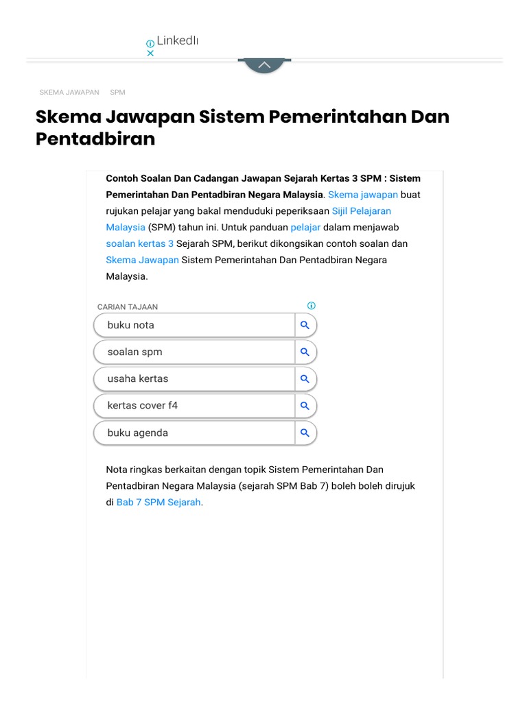 Skema Jawapan Sistem Pemerintahan Dan Pentadbiran Nota Sejarah Pdf