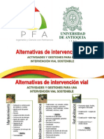 Alternativas Intervencion Vial Costos PFA - UdeA