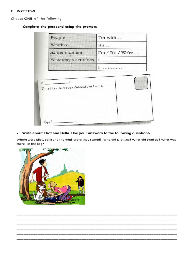 Writing Assignment: Postcard Prompt | PDF