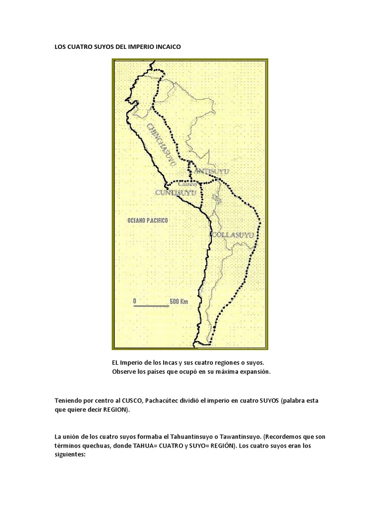Cuatro Suyos del Imperio Incaico | PDF | Imperio Inca | Andes