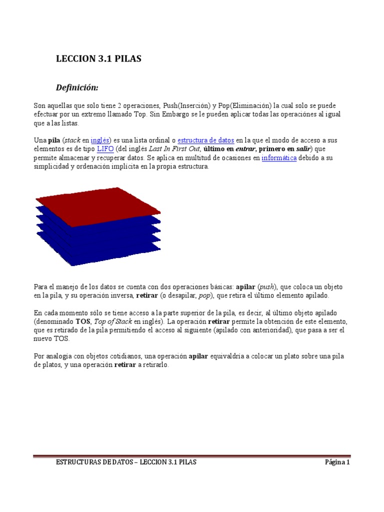 Operaciones Básicas de Pilas en C++ | PDF | Algoritmos y Estructuras de ...