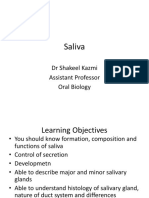 Saliva: DR Shakeel Kazmi Assistant Professor Oral Biology