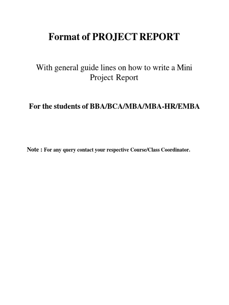 Project Report Guide for Students | PDF | Business