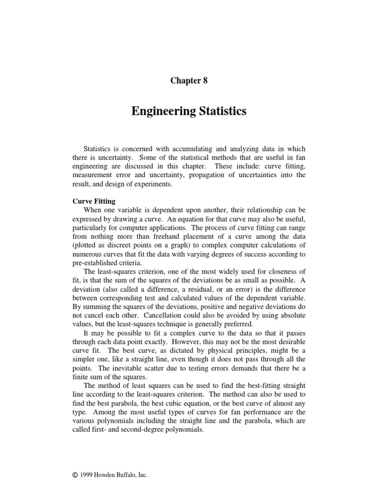Engineering Statistics: Curve Fitting | PDF | Errors And Residuals ...