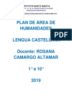 Plan de Área de Lengua Castellana Primaria - Bachillerato 2019 PDF