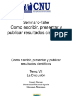 Seminario-Taller: Como Escribir, Presentar y Publicar Resultados Científicos