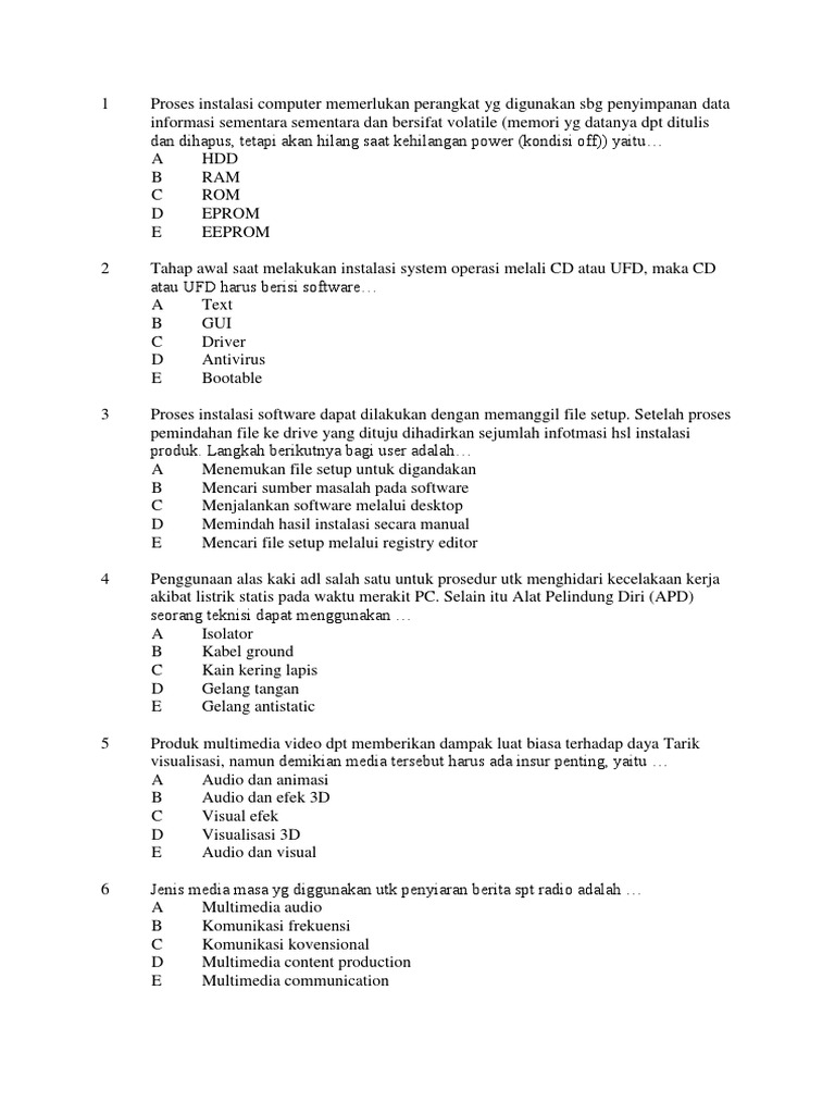 Soal Unbk Multimedia 2017 Hots