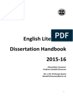 English Literature Dissertation Handbook 2015 - 2016 2