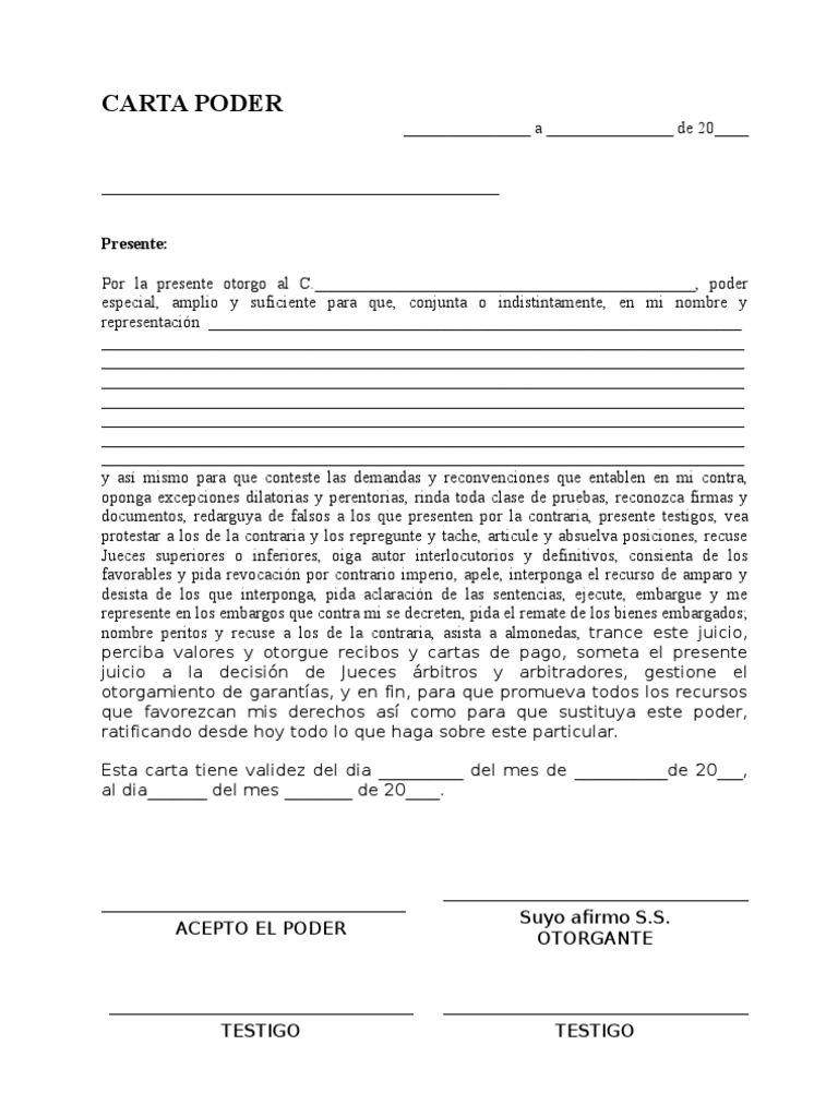 CARTA PODER  Pregunta  Integridad