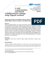 Development and Performance Optimization of Polyurethane-Based Multifunctional Coatings Using Taguchi Method