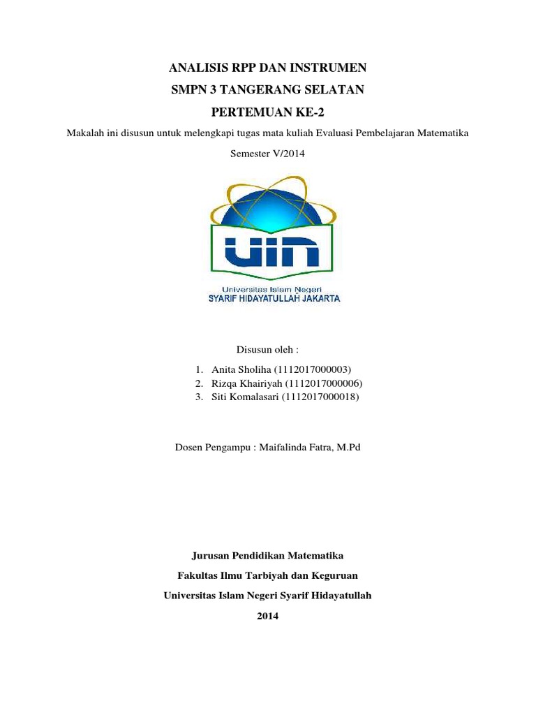 Analisis RPP dan Instrumen Penilaian SMPN 3 | PDF