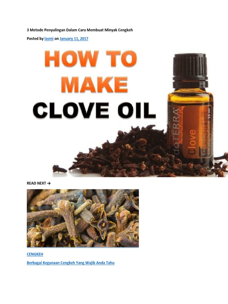 3 Metode Penyulingan Dalam Cara Membuat Minyak Cengkeh