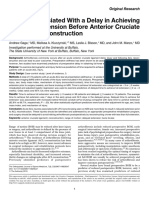 Factors Associated With A Delay in Achieving Full Knee Extension Before Anterior Cruciate Ligament Reconstruction