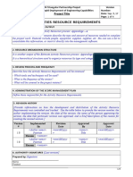 Project Title Activities Resource Requirements: Prepared by