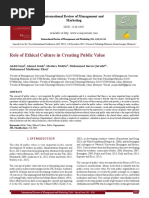 Role of Ethical Culture in Creating Public Value